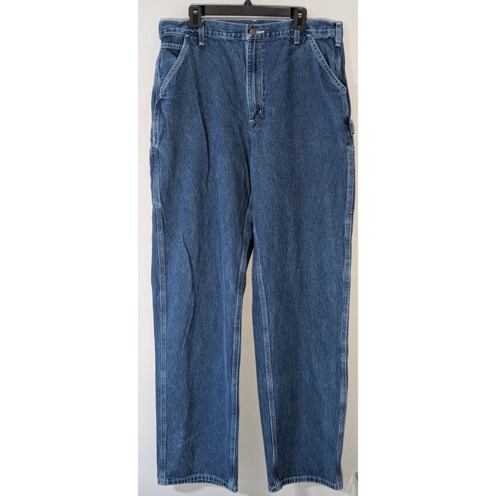 Carhartt B13 DST Mens Jeans 38x36 Blue Denim Carpenter Workwear Utility Pants